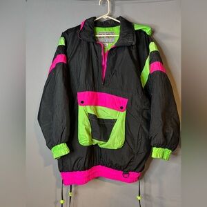 Neon Colorblock Windbreaker Jacket